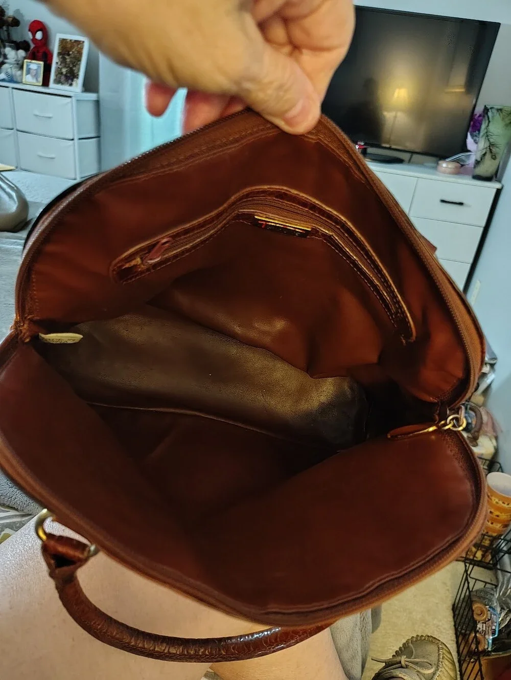 Talbots Vintage Faux Croc-Embossed Brown Shoulder Bag
